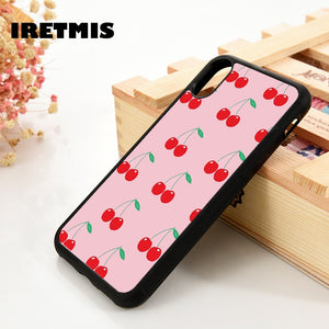 Iretmis 5 5S SE 6 6S Soft TPU Silicone Rubber phone case cover for iPhone 7 8 plus X Xs 11 Pro Max XR Pink Cherries Cherry - Amzon World