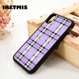 Iretmis 5 5S SE 6 6S Soft TPU Silicone Rubber phone case cover for iPhone 7 8 plus X Xs 11 Pro Max XR Lavender Plaid - Amzon World