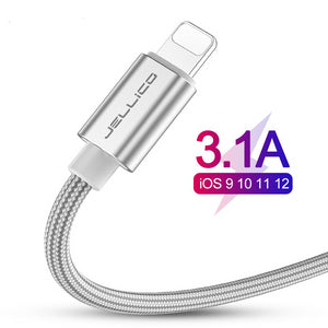 Jellico 3.1A Fast Charging USB Cable For iPhone XS Max XR X 8 7 6 6S 5 5S iPad Cord Mobile Phone Cable Fast Data Charging cable - Amzon World