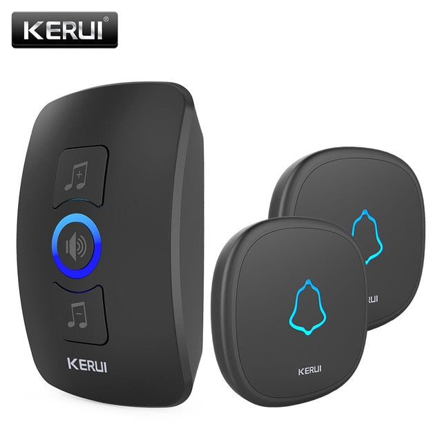 KERUI M525 Home Security Welcome Wireless Doorbell Smart Chimes Doorbell Alarm LED light 32 Songs with Waterproof Touch Button - Amzon World