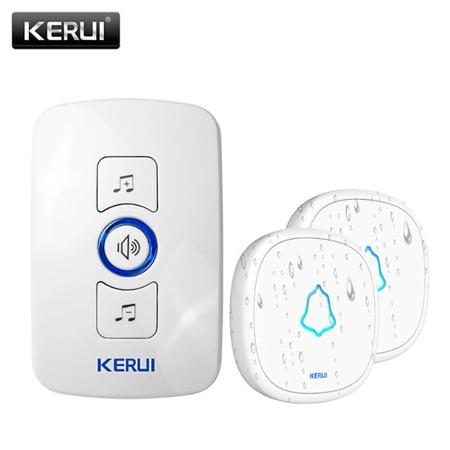 KERUI M525 Home Security Welcome Wireless Doorbell Smart Chimes Doorbell Alarm LED light 32 Songs with Waterproof Touch Button - Amzon World
