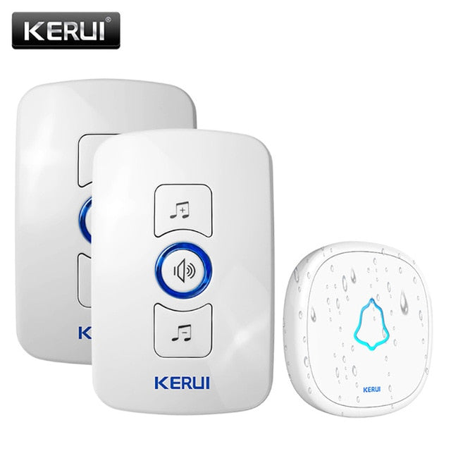 KERUI M525 Home Security Welcome Wireless Doorbell Smart Chimes Doorbell Alarm LED light 32 Songs with Waterproof Touch Button - Amzon World