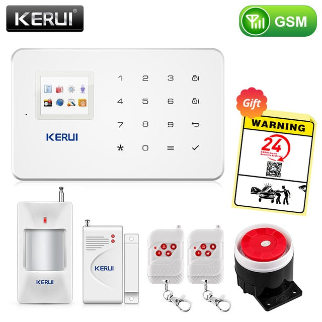 KERUI Wireless Home WIFI GSM Security Alarm System Kit APP Control With Auto Dial Motion Detector Sensor Burglar Alarm System - Amzon World
