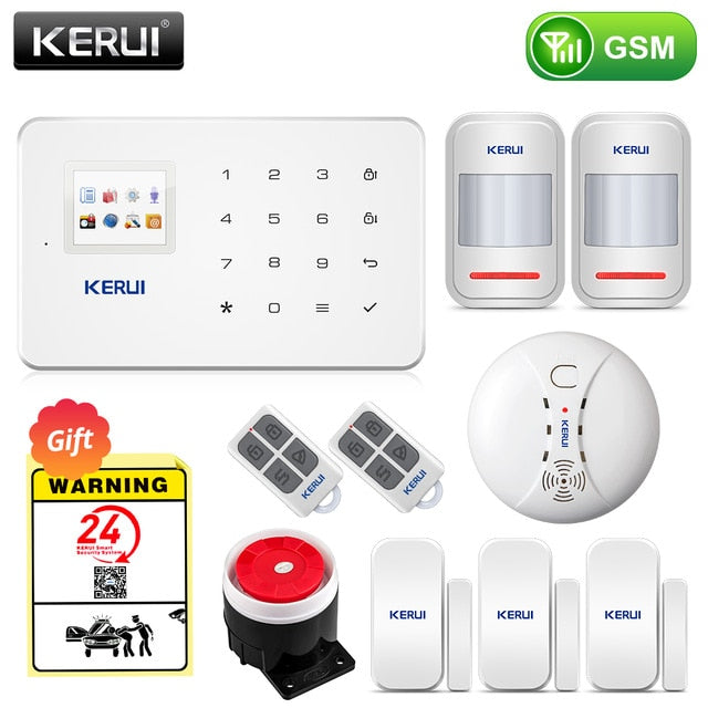 KERUI Wireless Home WIFI GSM Security Alarm System Kit APP Control With Auto Dial Motion Detector Sensor Burglar Alarm System - Amzon World