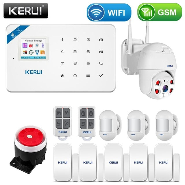 KERUI Wireless Home WIFI GSM Security Alarm System Kit APP Control With Auto Dial Motion Detector Sensor Burglar Alarm System - Amzon World