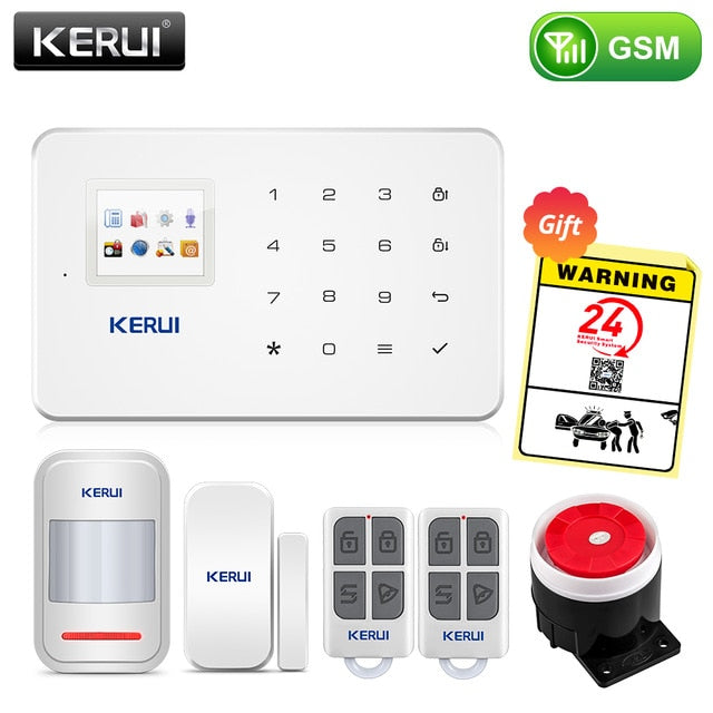 KERUI Wireless Home WIFI GSM Security Alarm System Kit APP Control With Auto Dial Motion Detector Sensor Burglar Alarm System - Amzon World