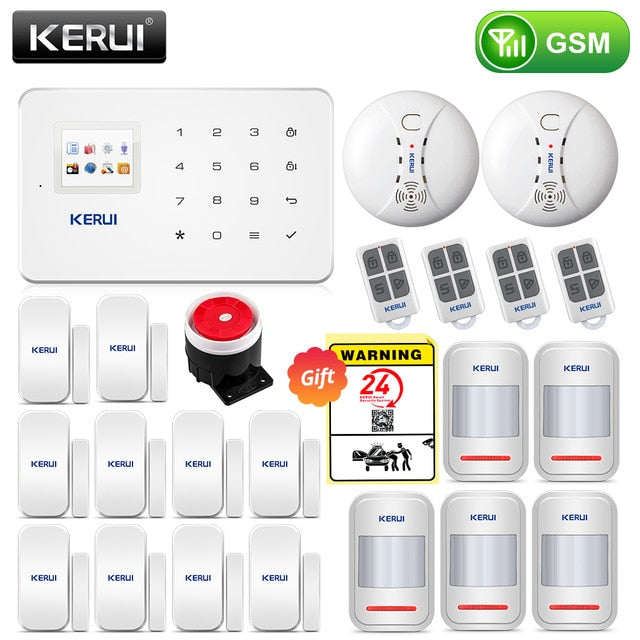 KERUI Wireless Home WIFI GSM Security Alarm System Kit APP Control With Auto Dial Motion Detector Sensor Burglar Alarm System - Amzon World