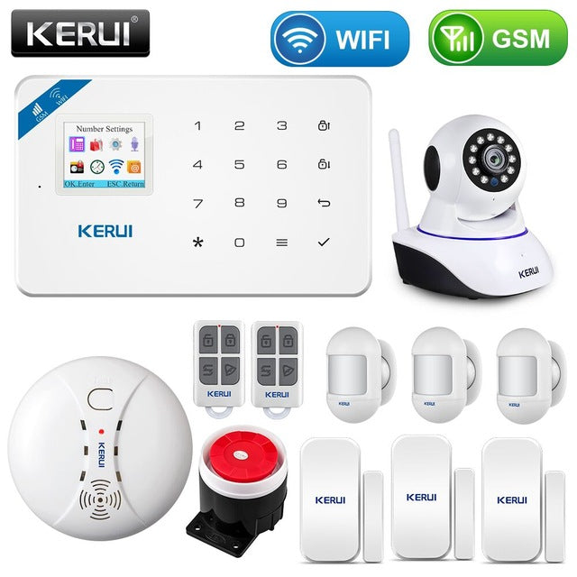 KERUI Wireless Home WIFI GSM Security Alarm System Kit APP Control With Auto Dial Motion Detector Sensor Burglar Alarm System - Amzon World