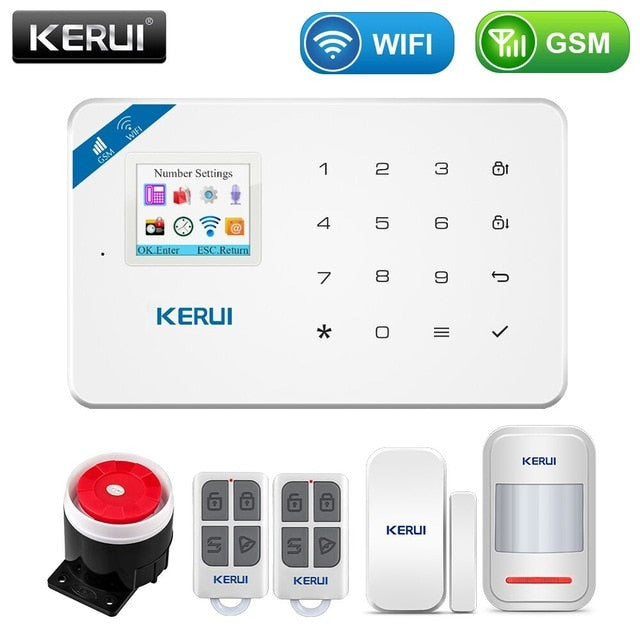 KERUI Wireless Home WIFI GSM Security Alarm System Kit APP Control With Auto Dial Motion Detector Sensor Burglar Alarm System - Amzon World