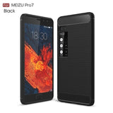KEYSION Phone Case for Meizu Pro 7 7 Plus Carbon Fiber Soft TPU Brushed Anti-Skid Anti-knock Back Cover for Meizu Pro7 Pro7Plus - Amzon World
