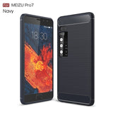 KEYSION Phone Case for Meizu Pro 7 7 Plus Carbon Fiber Soft TPU Brushed Anti-Skid Anti-knock Back Cover for Meizu Pro7 Pro7Plus - Amzon World