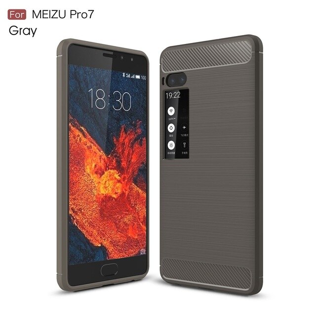KEYSION Phone Case for Meizu Pro 7 7 Plus Carbon Fiber Soft TPU Brushed Anti-Skid Anti-knock Back Cover for Meizu Pro7 Pro7Plus - Amzon World
