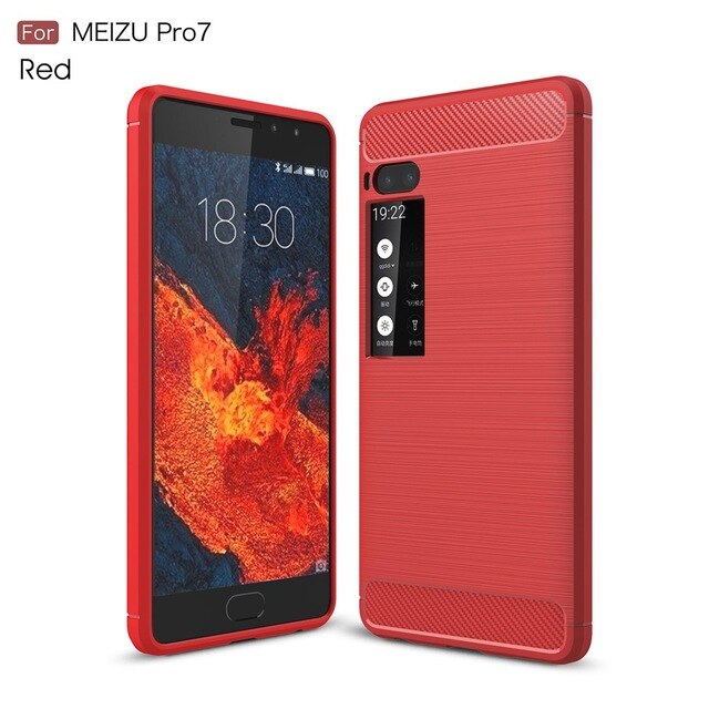 KEYSION Phone Case for Meizu Pro 7 7 Plus Carbon Fiber Soft TPU Brushed Anti-Skid Anti-knock Back Cover for Meizu Pro7 Pro7Plus - Amzon World