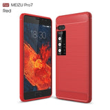 KEYSION Phone Case for Meizu Pro 7 7 Plus Carbon Fiber Soft TPU Brushed Anti-Skid Anti-knock Back Cover for Meizu Pro7 Pro7Plus - Amzon World