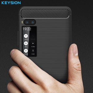 KEYSION Phone Case for Meizu Pro 7 7 Plus Carbon Fiber Soft TPU Brushed Anti-Skid Anti-knock Back Cover for Meizu Pro7 Pro7Plus - Amzon World