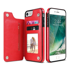 KISSCASE Retro PU Leather Case For iPhone X 6 6s 7 8 Plus XS 5S SE Multi Card Holders Phone Cases For iPhone XS Max XR 10 Cover - Amzon World