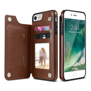 KISSCASE Retro PU Leather Case For iPhone X 6 6s 7 8 Plus XS 5S SE Multi Card Holders Phone Cases For iPhone XS Max XR 10 Cover - Amzon World