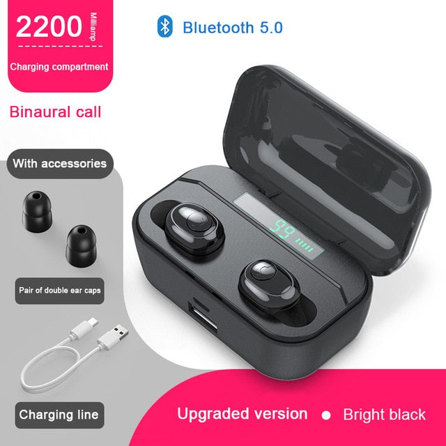 KSUN BT-01 TWS 5.0 Bluetooth earphone 3D stereo wireless earphone with dual microphone - Amzon World