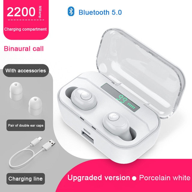 KSUN BT-01 TWS 5.0 Bluetooth earphone 3D stereo wireless earphone with dual microphone - Amzon World