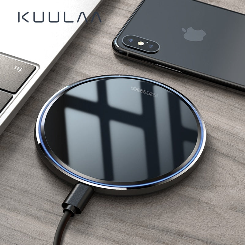 KUULAA 10W Qi Wireless Charger For iPhone X/XS Max XR 8 Plus Mirror Wireless Charging Pad For Samsung S9 S10+ Note 9 8 - Amzon World