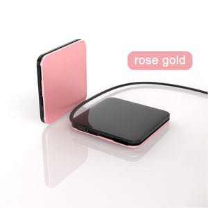 D72 LCD Mirror Screen Mini Power Bank 8000Mah Ultra-Thin Built-in 3In1 Cable  Wireless Charger Portable External Battery - Amzon World