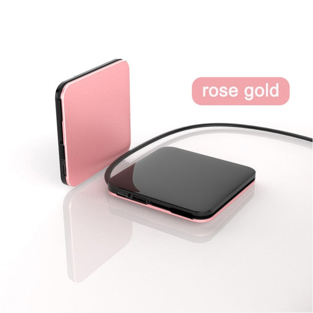 D72 LCD Mirror Screen Mini Power Bank 8000Mah Ultra-Thin Built-in 3In1 Cable  Wireless Charger Portable External Battery - Amzon World