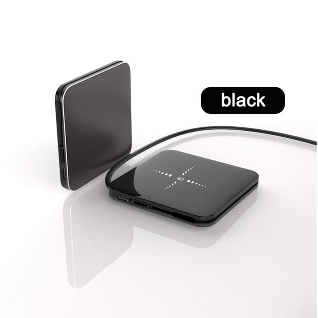 D72 LCD Mirror Screen Mini Power Bank 8000Mah Ultra-Thin Built-in 3In1 Cable  Wireless Charger Portable External Battery - Amzon World
