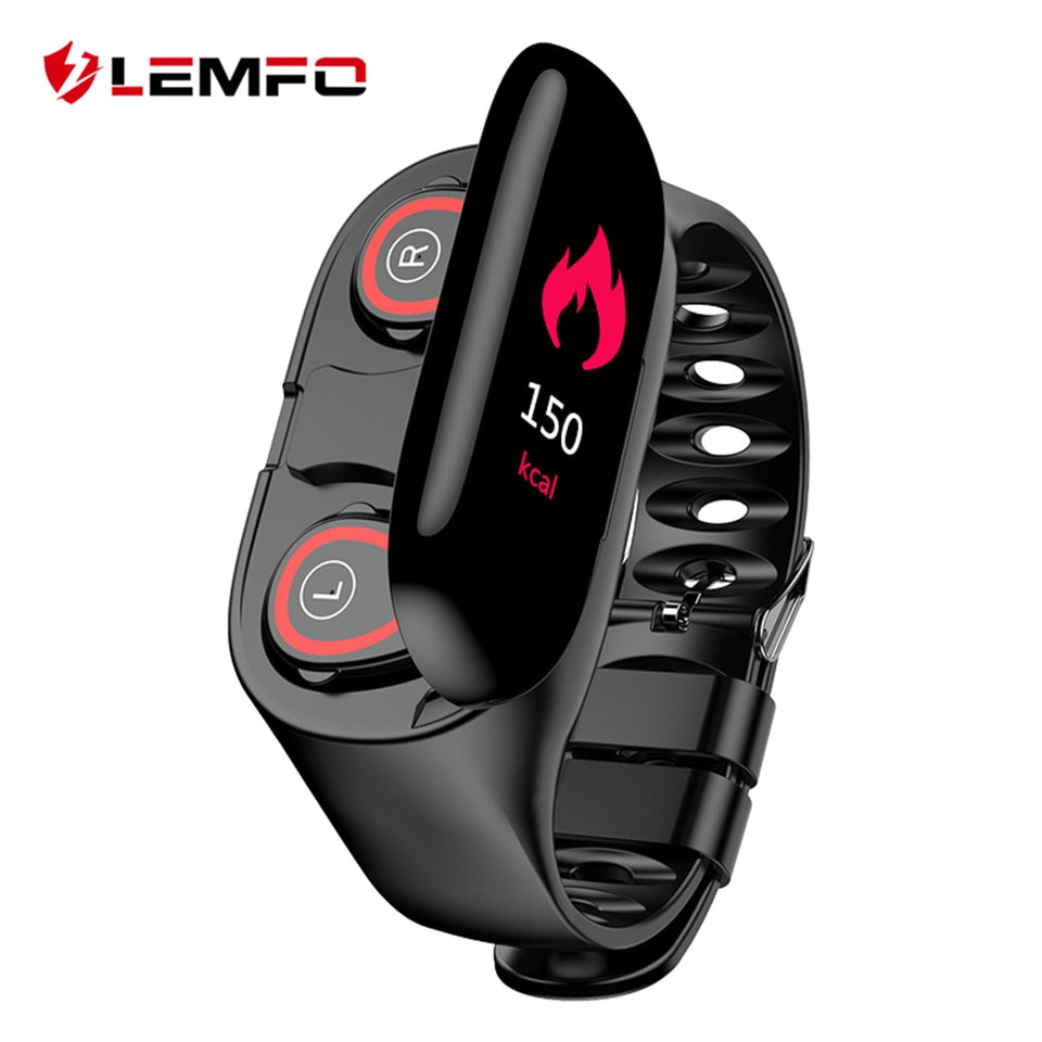LEMFO M1 Newest AI Smart Watch With Bluetooth Earphone Heart Rate Monitor Smart Wristband Long Time Standby Sport Watch Men - Amzon World