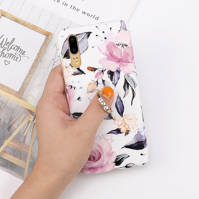 LOVECOM Vintage Flower Banana Leaf Phone Cases For Huawei Mate 30 Lite P20 P30 Pro Lite Mate 20 Lite Soft IMD Full Body Back Cover Gift - Amzon World
