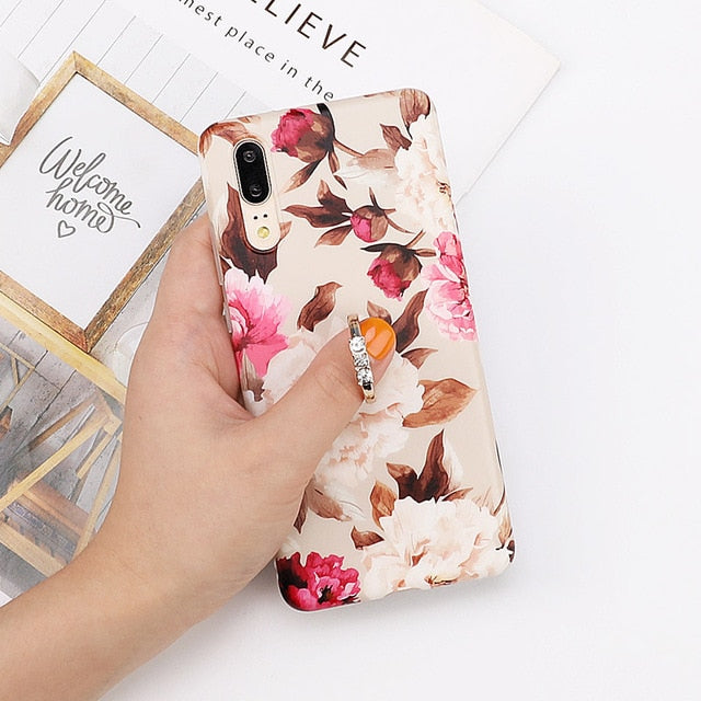 LOVECOM Vintage Flower Banana Leaf Phone Cases For Huawei Mate 30 Lite P20 P30 Pro Lite Mate 20 Lite Soft IMD Full Body Back Cover Gift - Amzon World