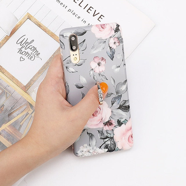 LOVECOM Vintage Flower Banana Leaf Phone Cases For Huawei Mate 30 Lite P20 P30 Pro Lite Mate 20 Lite Soft IMD Full Body Back Cover Gift - Amzon World