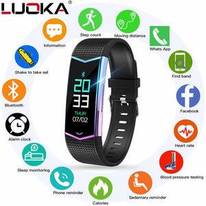 LUOKA Smart Bracelet Fitness Tracker Wristband Blood Pressure Heart Rate Monitor With Pedometer Sport Band for Men Women watch - Amzon World