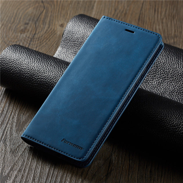 Leather Flip Case for Samsung Galaxy Note 9 S10 S9 S8 J4 J6 Plus A6 A7 A8 2018 - Amzon World