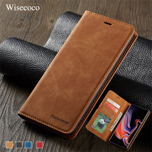 Leather Flip Case for Samsung Galaxy Note 9 S10 S9 S8 J4 J6 Plus A6 A7 A8 2018 - Amzon World