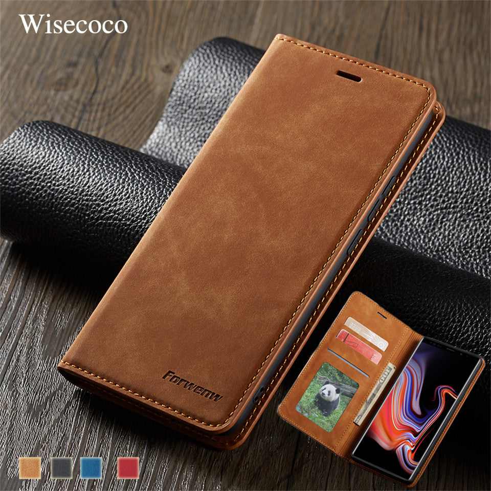 Leather Flip Case for Samsung Galaxy Note 9 S10 S9 S8 J4 J6 Plus A6 A7 A8 2018 - Amzon World