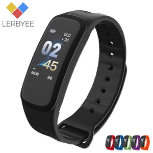Lerbyee C1Plus Smart Bracelet Color Screen Blood Pressure Fitness Tracker Heart Rate Monitor Smart Band Sport for Android IOS - Amzon World