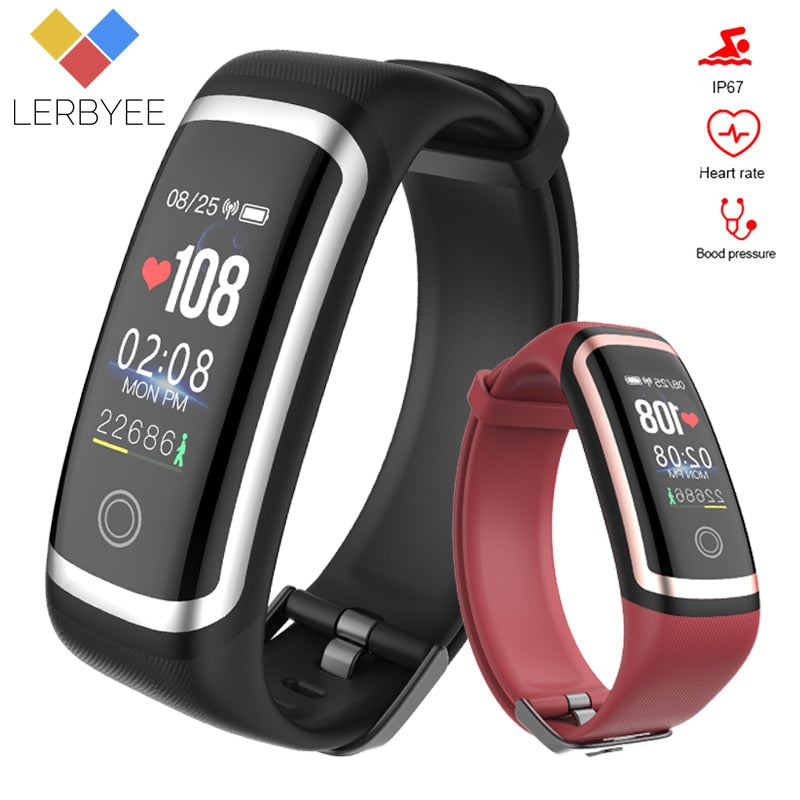 Lerbyee Fitness Tracker M4 Waterproof IP67 Blood Pressure Smart Bracelet Bluetooth Call Reminder Sport Wristband for iOS Android - Amzon World