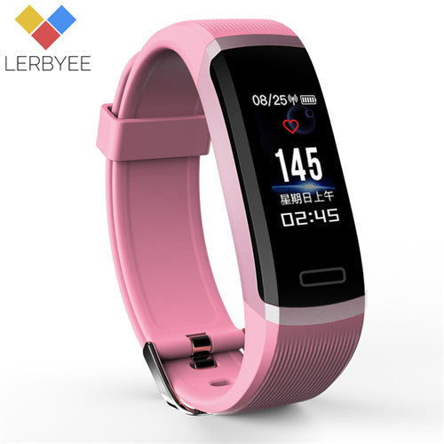 Lerbyee Smart Bracelet GT101 Color Screen Heart Rate Monitor Fitness Tracker Bluetooth Smart Band Black Men for iPhone 7 Huawei - Amzon World
