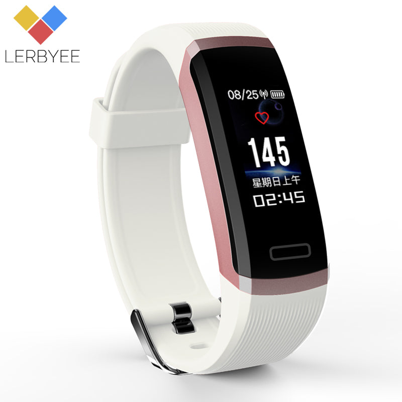 Lerbyee Smart Bracelet GT101 Color Screen Heart Rate Monitor Fitness Tracker Bluetooth Smart Band Black Men for iPhone 7 Huawei - Amzon World