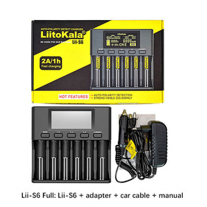 LiitoKala Lii-PD4 Lii-S6 Lii500s battery Charger for 18650 26650 21700 18350 AA AAA 3.7V/3.2V/1.2V/1.5V lithium NiMH battery - Amzon World