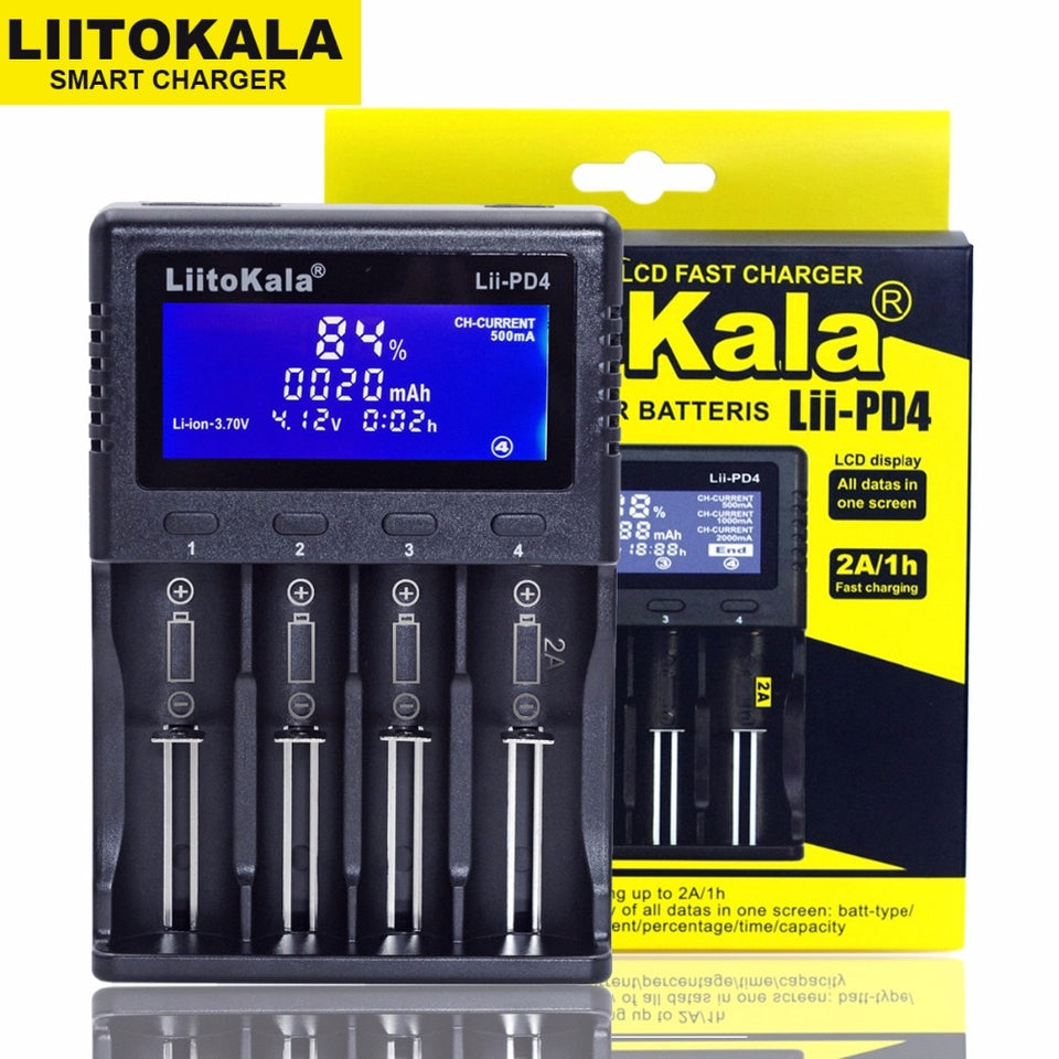 LiitoKala Lii-PD4 Lii-S6 Lii500s battery Charger for 18650 26650 21700 18350 AA AAA 3.7V/3.2V/1.2V/1.5V lithium NiMH battery - Amzon World