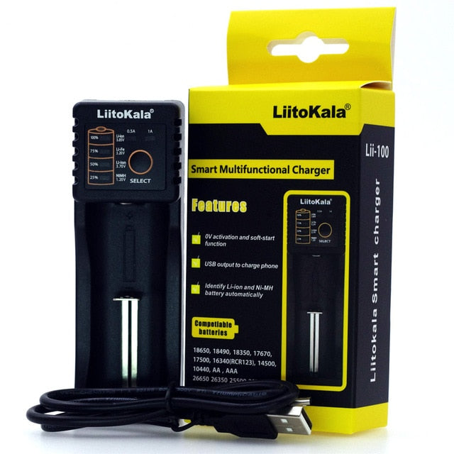 Liitokala Lii-100 Lii-202 Lii-402 Lii-PD4 LCD Battery Charger, Charging 18650 3.7V 18350 26650 18350 NiMH Lithium Battery - Amzon World