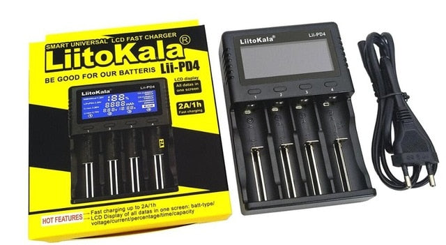 Liitokala Lii-100 Lii-202 Lii-402 Lii-PD4 LCD Battery Charger, Charging 18650 3.7V 18350 26650 18350 NiMH Lithium Battery - Amzon World