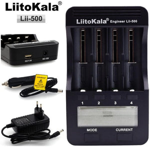 Liitokala Lii-500 Lii-402 battery charger Lii-202 Lii-100 Lii-400 18650 charger for 26650 21700 18650 18350 14500 AA AAA battery - Amzon World