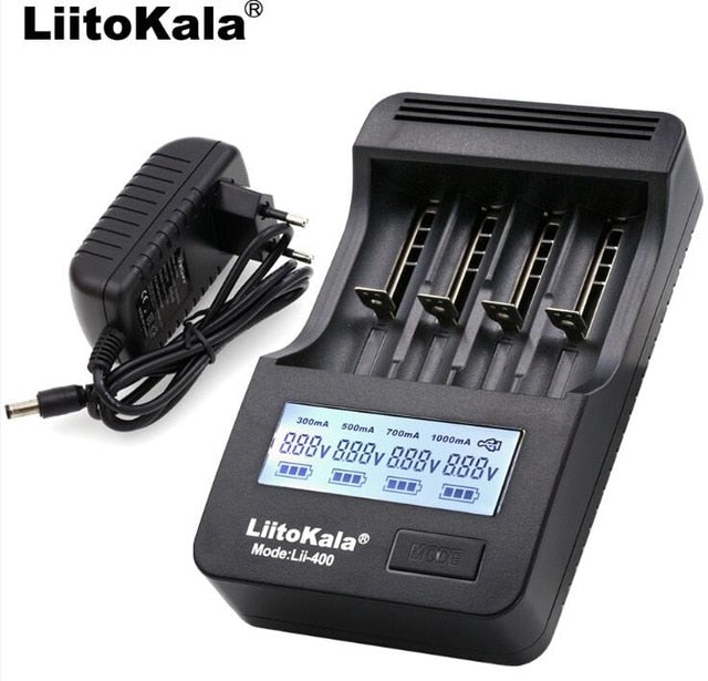 Liitokala Lii-500 Lii-402 battery charger Lii-202 Lii-100 Lii-400 18650 charger for 26650 21700 18650 18350 14500 AA AAA battery - Amzon World