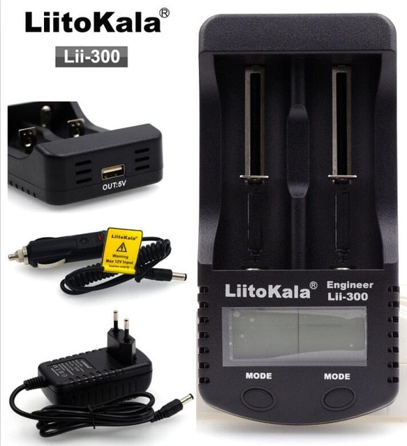 Liitokala Lii-500 Lii-402 battery charger Lii-202 Lii-100 Lii-400 18650 charger for 26650 21700 18650 18350 14500 AA AAA battery - Amzon World