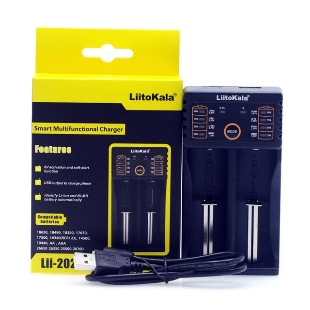 Liitokala Lii-500 Lii-402 battery charger Lii-202 Lii-100 Lii-400 18650 charger for 26650 21700 18650 18350 14500 AA AAA battery - Amzon World