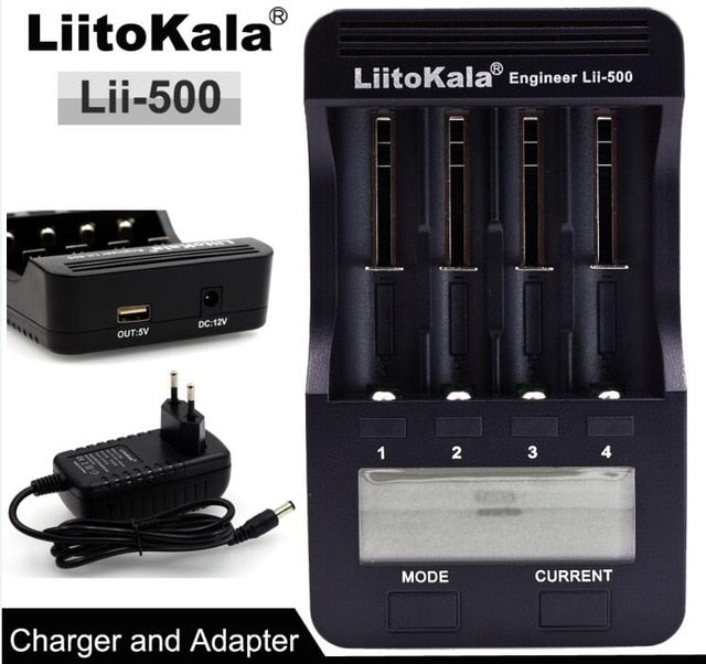 Liitokala Lii-500 Lii-402 battery charger Lii-202 Lii-100 Lii-400 18650 charger for 26650 21700 18650 18350 14500 AA AAA battery - Amzon World