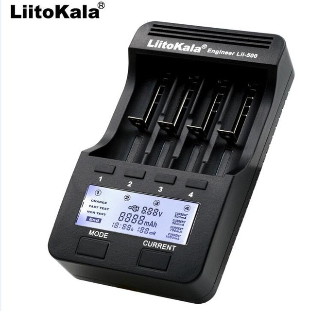 Liitokala Lii-500 Lii-402 battery charger Lii-202 Lii-100 Lii-400 18650 charger for 26650 21700 18650 18350 14500 AA AAA battery - Amzon World