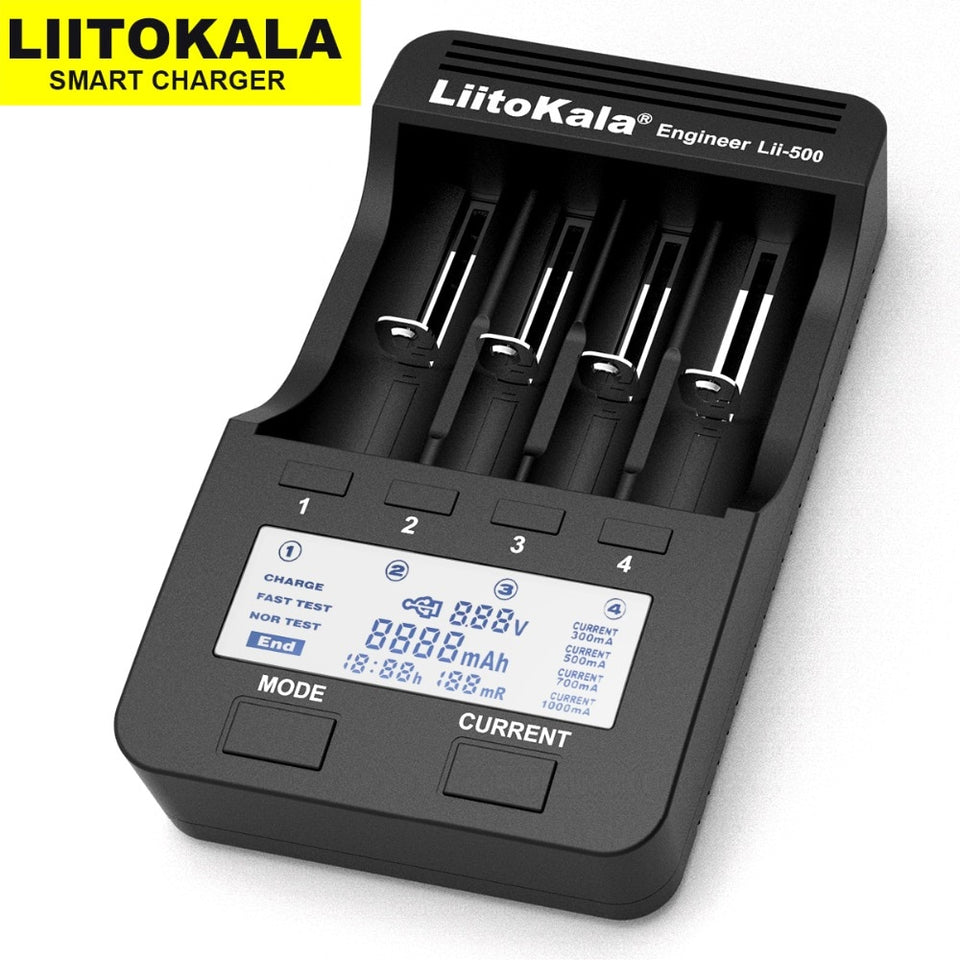 Liitokala Lii-500 Lii-402 battery charger Lii-202 Lii-100 Lii-400 18650 charger for 26650 21700 18650 18350 14500 AA AAA battery - Amzon World